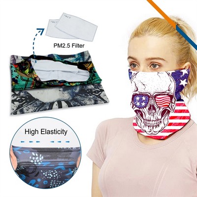 Multi-Use Ultra Soft Microfiber Neck Gaiter with Filter Pocket for Outdoor Activities