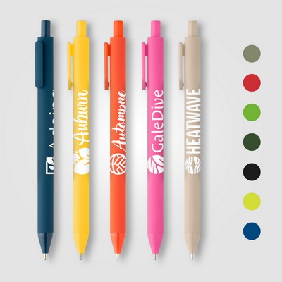 Bloom Recycled Plastic Retractable Soft Touch Pen - Silkscreen