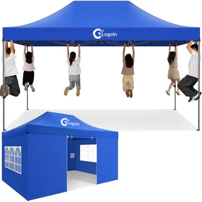 10x15 Heavy Duty Pop up Canopy Tent with 4 sidewalls Outdoor Waterproof Gazebo with Carry Bag