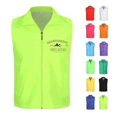 Polyester Sleeveless Work Volunteer Vest