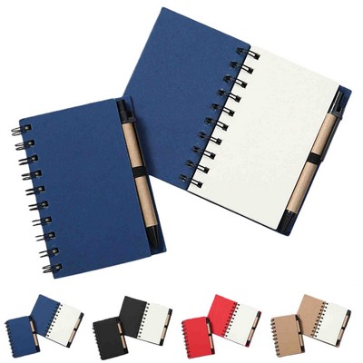 MOQ 10pcs Environmentally Spiral Notebook With Eco Pen