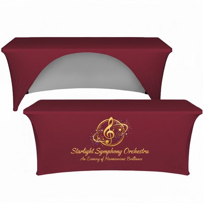 Custom 6' Open Back Stretch Event Table Cloth