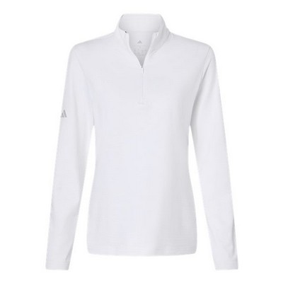 Adidas® Women's Textured Stripe Quarter-Zip Pullover Shirt