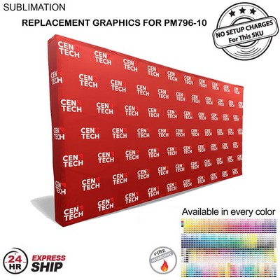 24Hr Express Ship - Replacement Graphics for 15' Straight Wall Tension Fabric w/Wrap End Caps