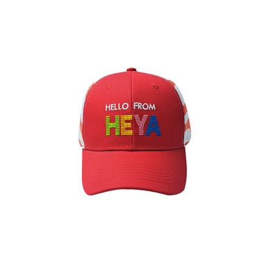 Heya custom made 6-Panel Patriotic American Flag Mesh Back Trucker Hat