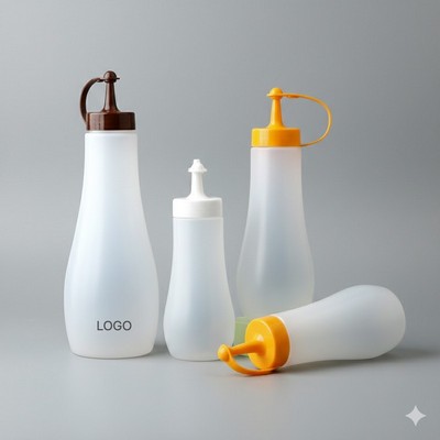 Multi-Size Wide-Body Squeeze Bottles Clear Large Capacity Condiment Dispenser Plastic Squirt Bot