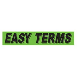 "EASY TERMS" Green/Black Rectangle Slogan Vinyl Sticker