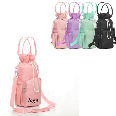 Drawstring Water Bottle Crossbody Bag