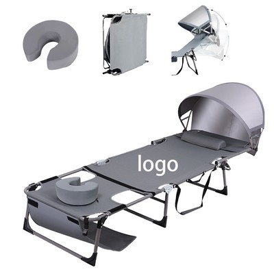 2-In-1 Foldable Camping Bed With Sunshade