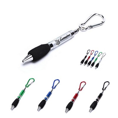 Aluminum Ballpoint Pen with Carabiner