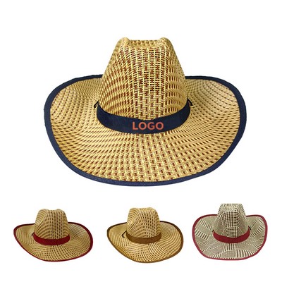 Curved Straw Cowboy Visor Hat