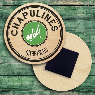 3" Round Wood Magnet