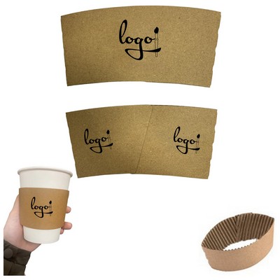 Custom Printed Kraft Coffee Tea Cup Sleeves