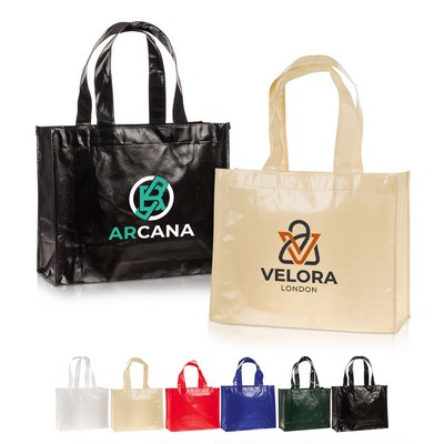 Glossy Patent Finish Laminated Shopping Tote