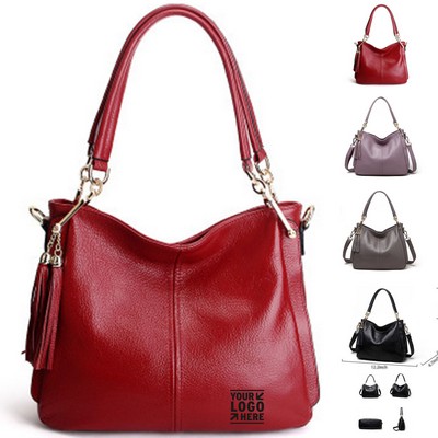 Elegant Vegan Leather Crossbody Purse with Tassels