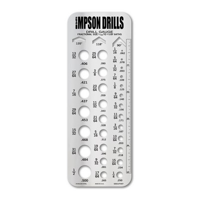 Drill Gauge - Imperial or Metric, Stainless Steel