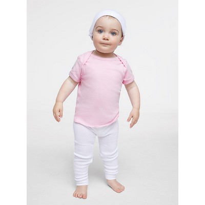 Rabbit Skins Infant Lap Shoulder Short Sleeve 1x1 Baby Rib T-Shirt