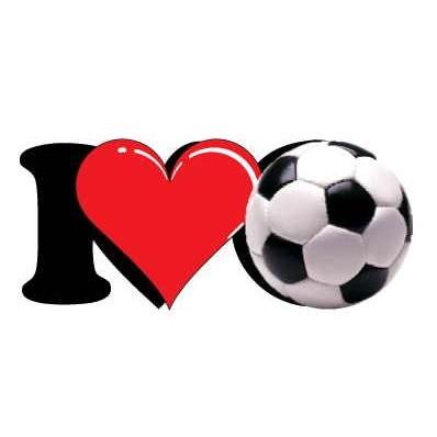 I Love Soccer Promotional Magnet w/ Strip Magnet (4 Square Inch)