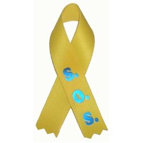 Printed Hope/ Support Our Troops Awareness Ribbon Pin (3 1/2")