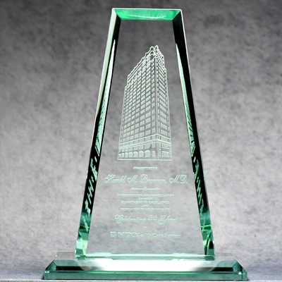 Jade Glass Tower Award - 11"