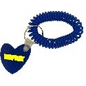 Stretchable Wrist Coil w/ Heart Shaped Tag Key Chain
