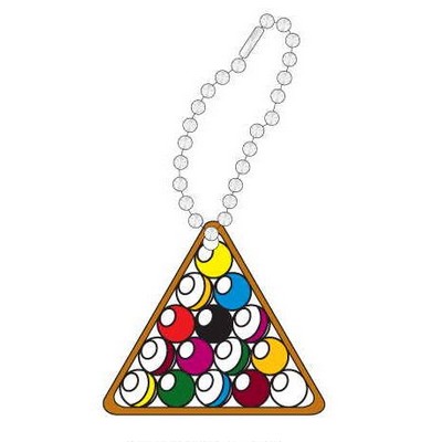 Pool Ball Rack Promotional Key Chain w/ Black Back (4 Square Inch)