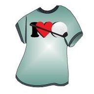 I Love Golf w/ Club T-Shirt Mighty Mini Magnet