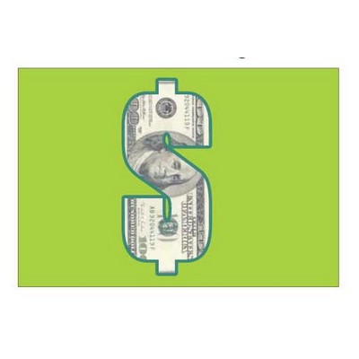 Dollar Sign $100 Bill Rectangle Badge w/ Bar Pin (2"x3")