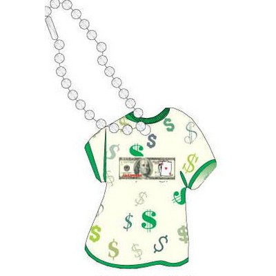 Las Vegas Blackjack $100 Bill T-Shirt Key Chain w/ Black Back (4 Square Inch)