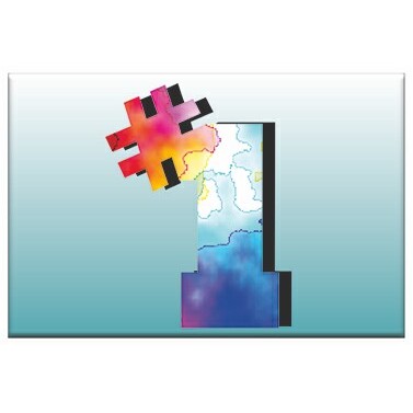 #1 Rectangle Badge w/ Bar Pin (2"x3")