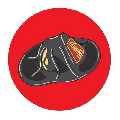 Fireman Hat Round Badge w/ Bar Pin (2 1/2" Diameter)