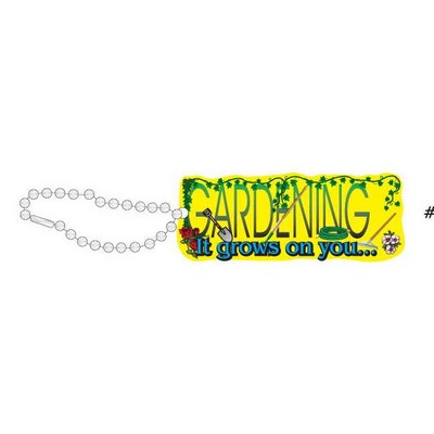 Gardener Slogan Promotional Line Key Chain w/Black Back (3 Square Inch)
