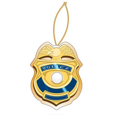 Police Badge Executive Ornament w/ Mirrored Back (12 Square Inch)