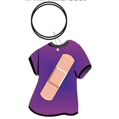 Adhesive Bandage T Shirt Executive Key Chain w/Mirrored Back (4 Square Inch)
