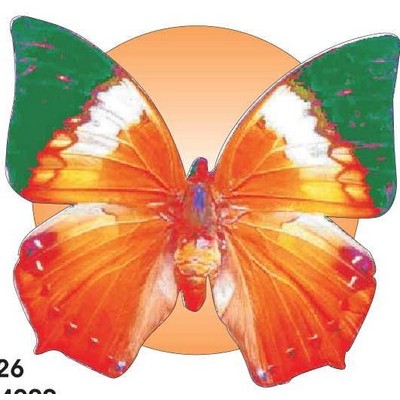 Orange & Green Butterfly Acrylic Coaster w/Felt Back