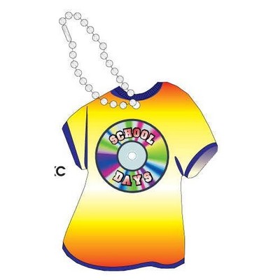 School Days Disc Promotional T Shirt Key Chain w/ Black Back (4 Square Inch)