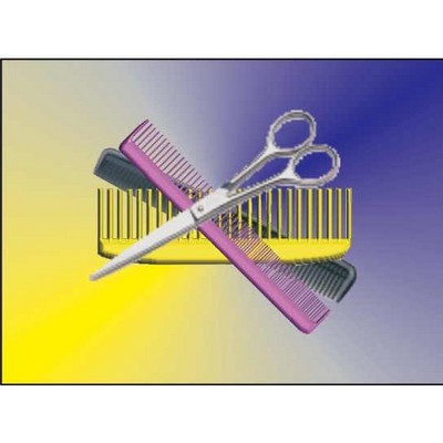 Beautician Combo Rectangle Badge w/ Bar Pin (2"x3")