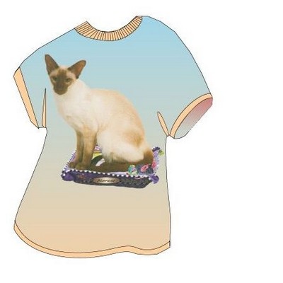 Siamese Cat T-Shirt Acrylic Coaster w/Felt Back