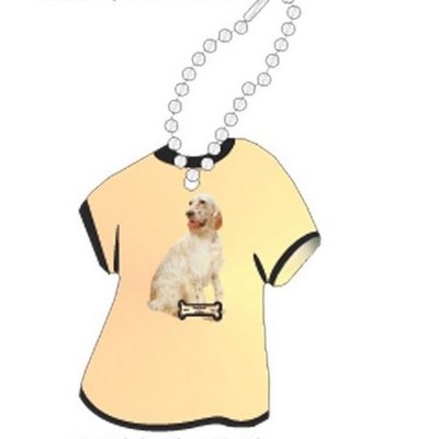 English Setter Dog Promotional T Shirt Key Chain w/ Black Back (4 Square Inch)