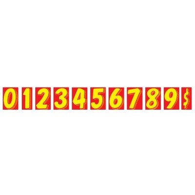 Windshield Number Decals -7 1/2" (Red/Yellow)