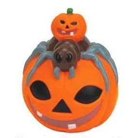 Rubber Pumpkin W/ Spider on Top