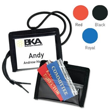 Combo Pocket Pouch Neck wallet w/ Attached Sporty Lanyard (Blank)