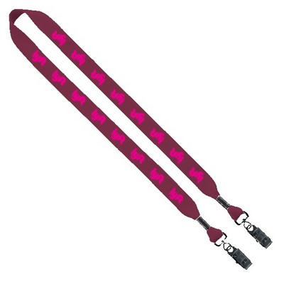 3/4" Cotton Double Bulldog Clip Lanyard