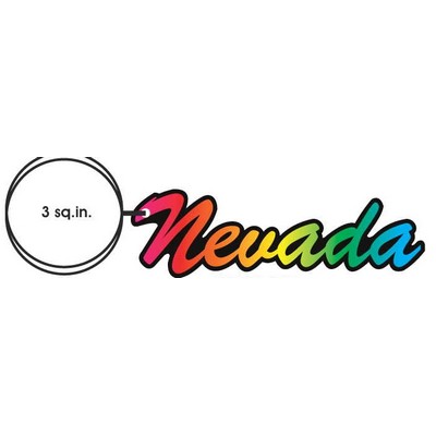 Nevada Key Chain w/Clear Mirrored Back (10 Square Inch)