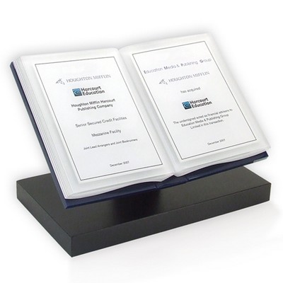 Open Book on Stand Embedment/Award/Paperweight