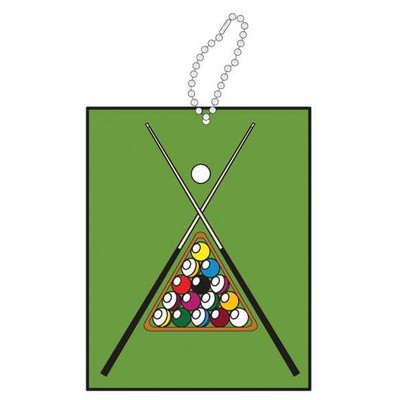 Pool Table Rack Promotional Key Chain w/ Black Back (10 Square Inch)