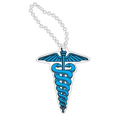 Caduceus Promotional Key Chain w/ Black Back (10 Square Inch)