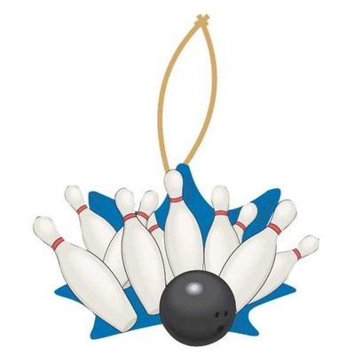 Bowling Strike Promotional Ornament w/ Black Back (10 Square Inch)