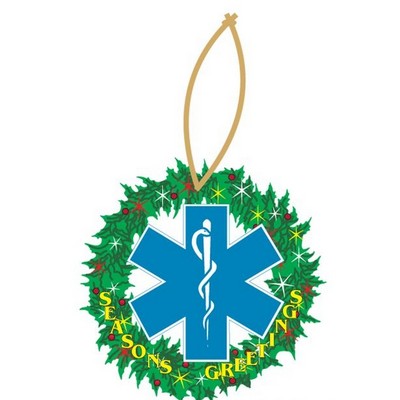 Caduceus Cross Promotional Wreath Ornament w/ Black Back (10 Square Inch)