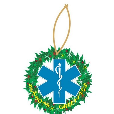 Caduceus Cross Promotional Wreath Ornament w/ Black Back (3 Square Inch)
